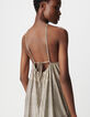 Goldfarbenes Kleid aus Metallic-Rippstrick für Damen-5