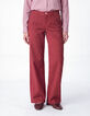 Chino large Rouge coton Femme-2