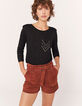 Short taille mi-haute en cuir de chèvre velours femme-2