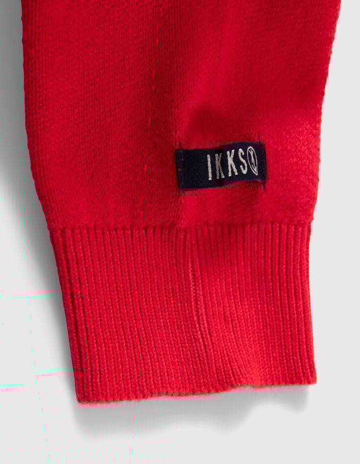 Boys' red knit striped sweater-5