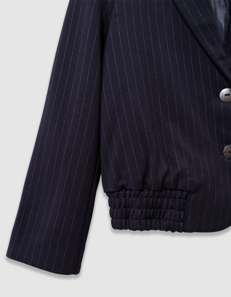 Marineblauer Blazer, Tennisstreifen-6