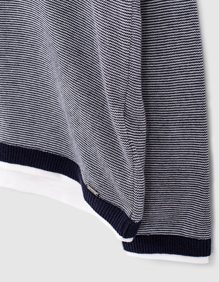 Jersey navy rayas con camiseta de efecto óptico niño -5
