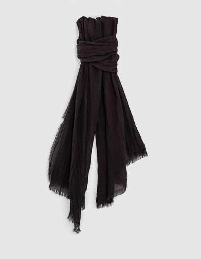 Men’s charcoal textured scarf - IKKS