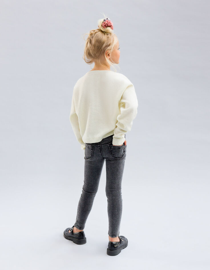 Grijze SKINNY jeans met sjaal-ceintuur meisjes-3