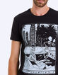 Schwarzes Herren-T-Shirt weißem Skelett-Fahrer-5