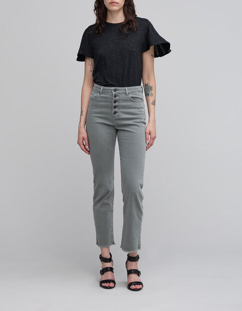 Tee-shirt noir viscose iris&eacute;e Femme - IKKS