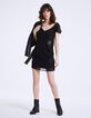 Vestido corto de gasa bordados estrellas perlas joya mujer-6