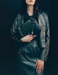 Veste courte argentée velours métallisé Femme-1