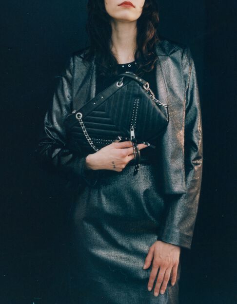 Veste courte argentée velours métallisé Femme - IKKS