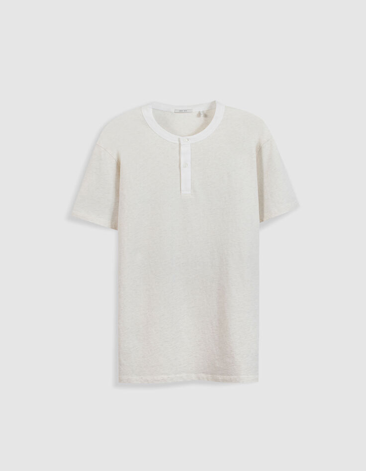 Heren-T-shirt met witte tuniekkraag-5