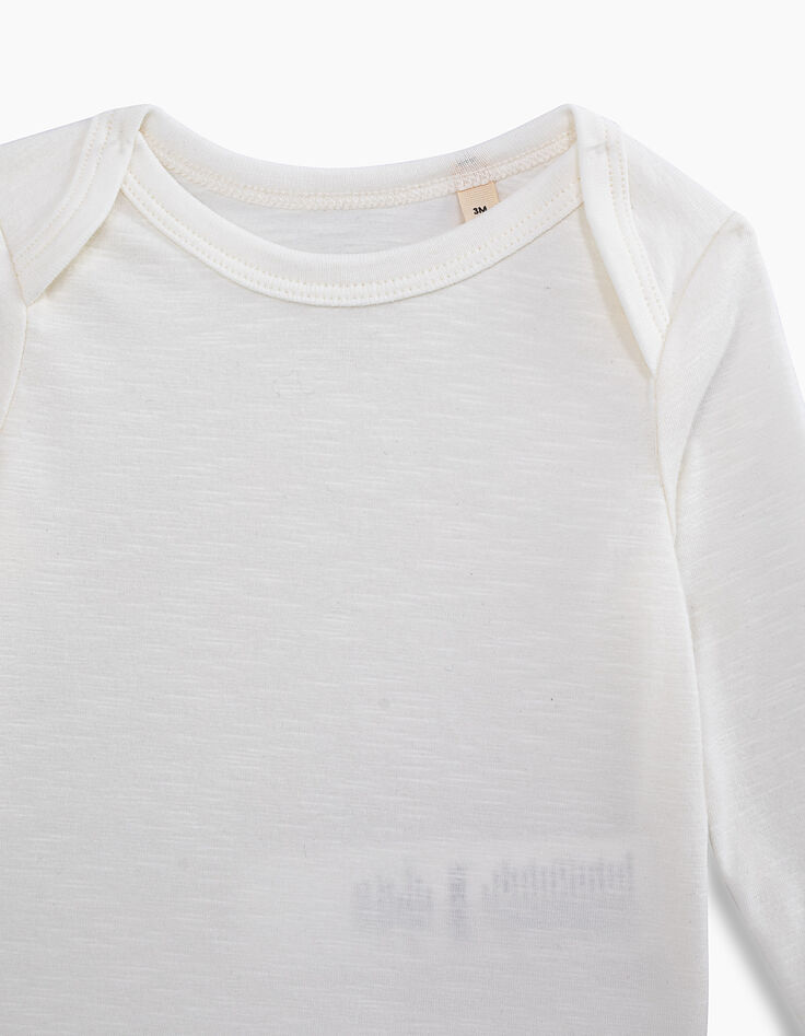Weißer Babybody aus Biobaumwolle zum Personalisieren-3