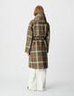 Trench long kaki motif carreaux capuche amovible Femme-3 Trench long kaki motif carreaux capuche amovible Femme-3