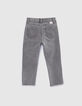 Graue SLIM-Mädchenjeans mit asymmetrischem Reißverschluss-4