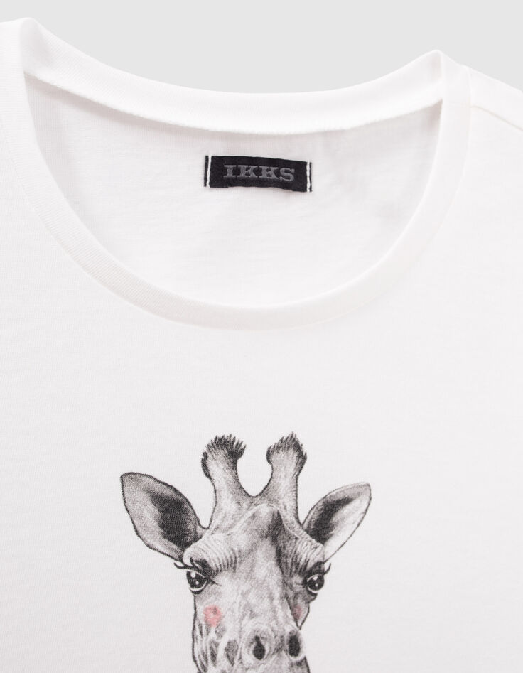 Camiseta blanco roto jirafa bailarinas ni&ntilde;a-6