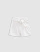 Ecru jeansshort riem studs en oogjes meisjes-2