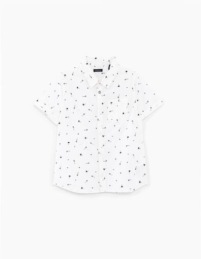 Chemise blanc optique imprimé rock garçon  - IKKS