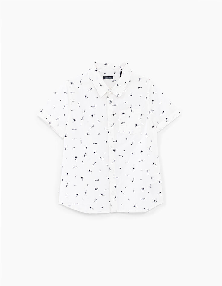 Chemise blanc optique imprimé rock garçon -1 Chemise blanc optique imprimé rock garçon -1