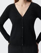 Women's black knitted button cardigan-5