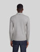 Polo gris medio reciclado cuello trampantojo hombre-4
