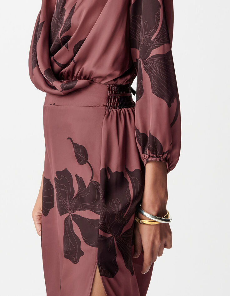 Women's burgundy floral maxi midi dress-6