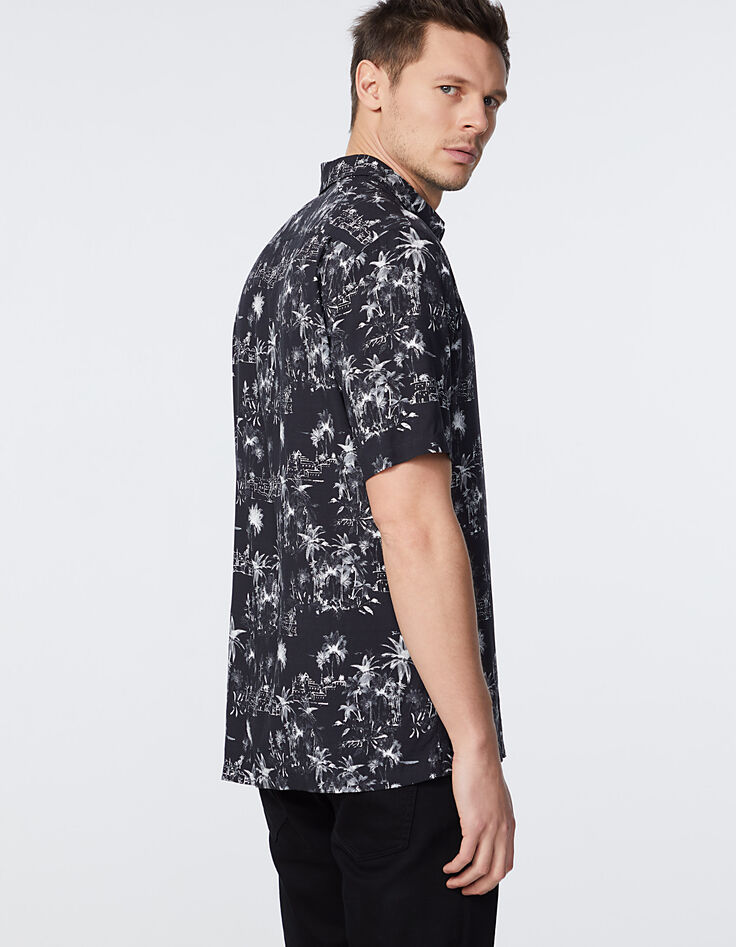 Chemise REGULAR noire esprit toile de Jouy Homme-3