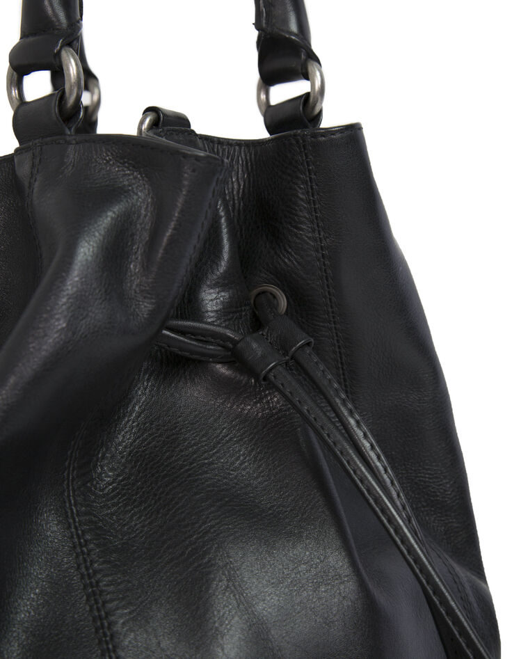 Sac en cuir noir femme-5