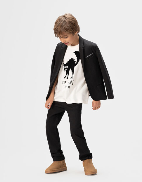 Geklede zwarte blazer faux-uni jongens - IKKS