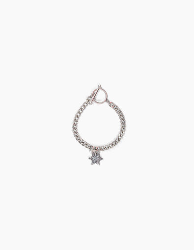 Women’s silver metal chain bracelet with star medallion - IKKS