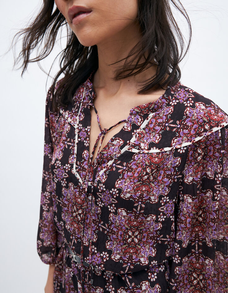 Lange jurk bohemian print dames-4