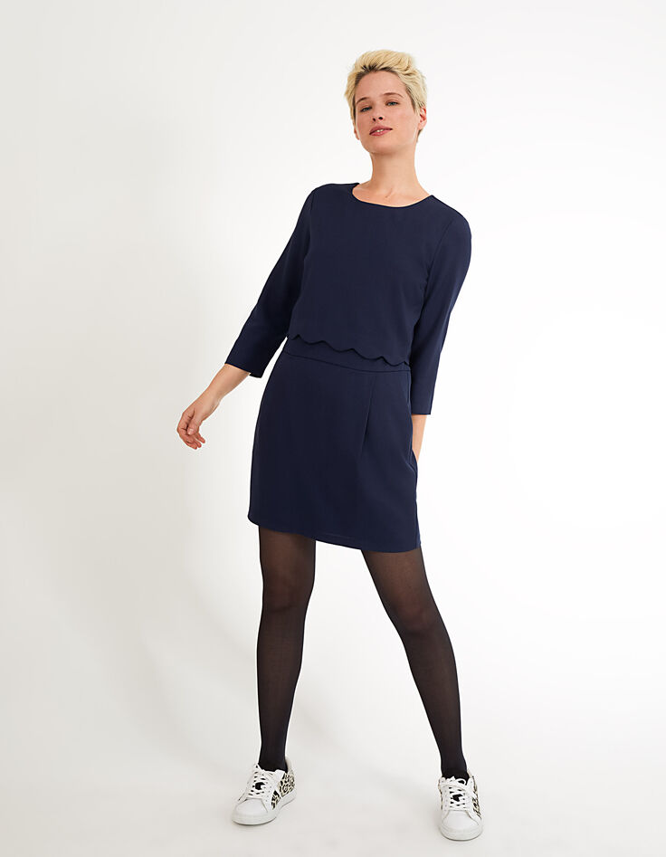 Robe bleu marine trompe-l'œil I.Code-5