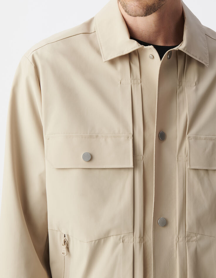 Sandfarbene Herrenjacke mit Taschen-5