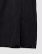 Robe-salopette midi en jean gris fendue fille-7