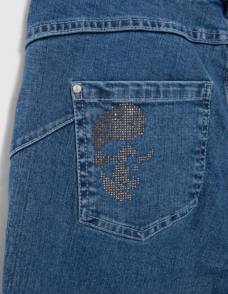 Jean slim summer blue waterless sculpt up strass dos Femme-8