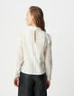 Off-white Bluse aus Bio-Baumwolle mit Besätzen Damen-3