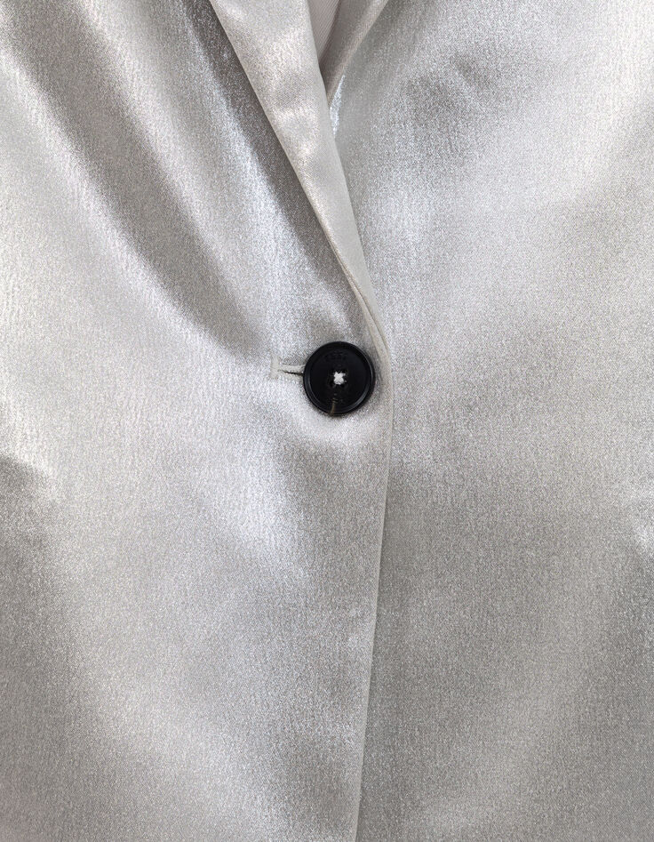 Damen Silber beschichtete Anzugjacke-7