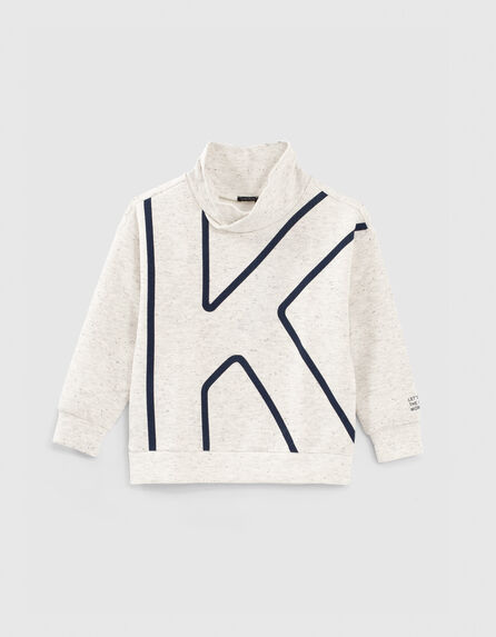 Boys’ white marl XL K high neck sweatshirt 
