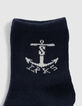 Baby boys' navy/grey/striped socks-3