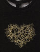 Tee-shirt noir brodé cœur et dos résille fille-5