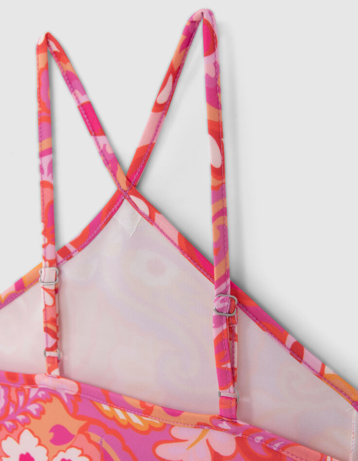 Rosa Mädchentop mit psychedelischem Print-5