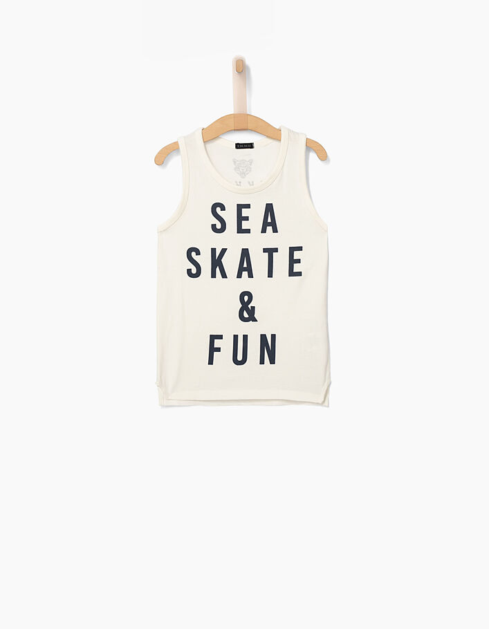 Singlet gebroken wit Sea, Skate & Sun -2
