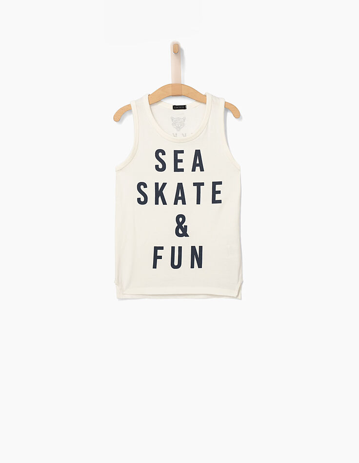 Boys’ Sea, Skate & Sun off-white vest top -2