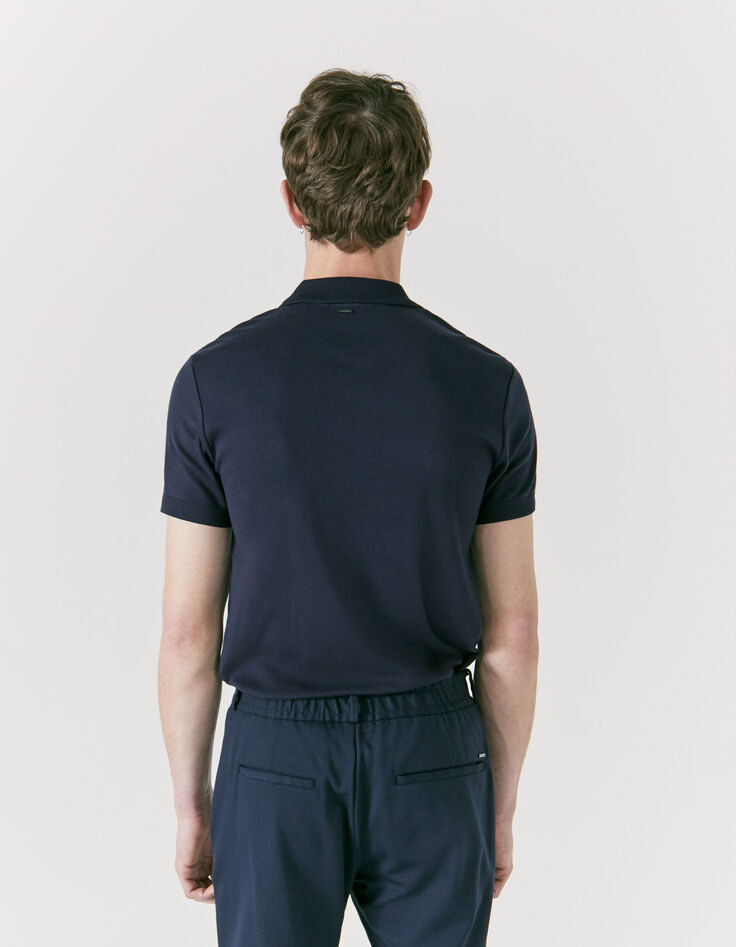 Herren-Poloshirt, Marineblau, weiß gestreift, Matrosenlook-3