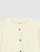 Women’s white bouclette knit cardigan-3