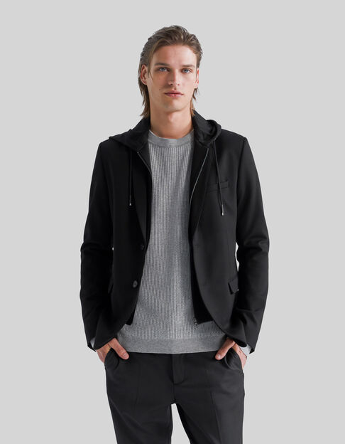 Men’s black Interlock jacket with detachable facing