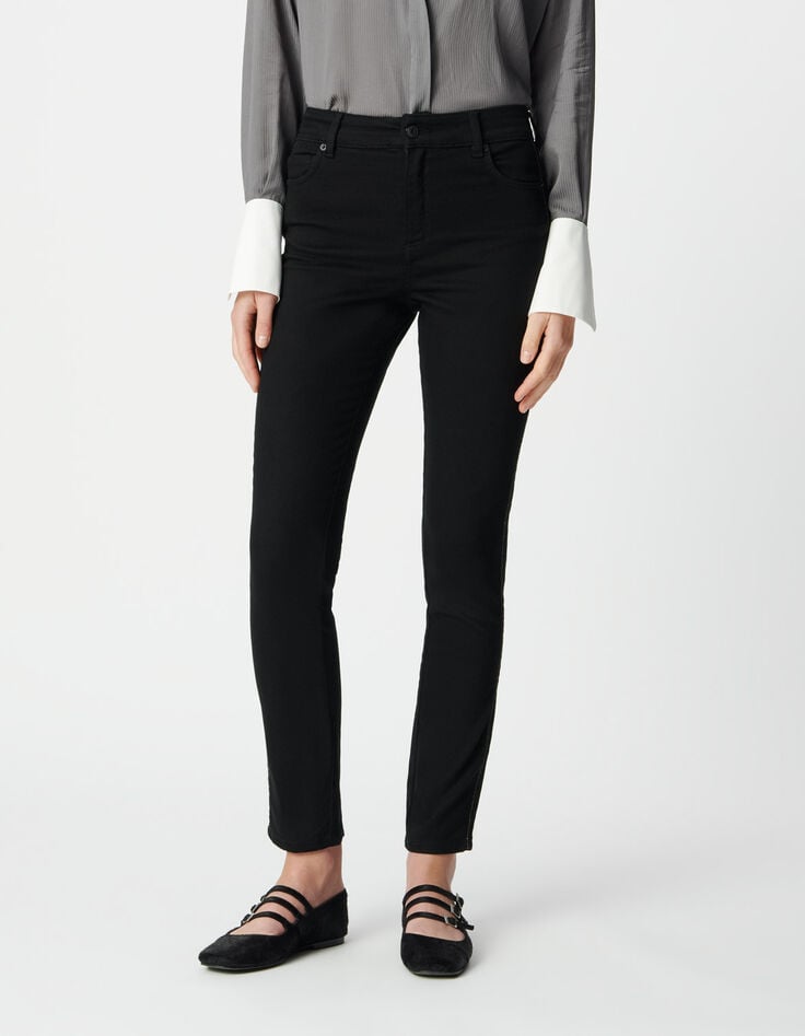 Women’s black slim jeans with braided side detail-3 Women’s black slim jeans with braided side detail-3