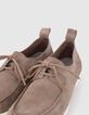 Chaussures bateau café en cuir velours Homme-3