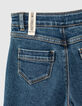 Medium blue jeansshort franjes aan de pijpen meisjes-5