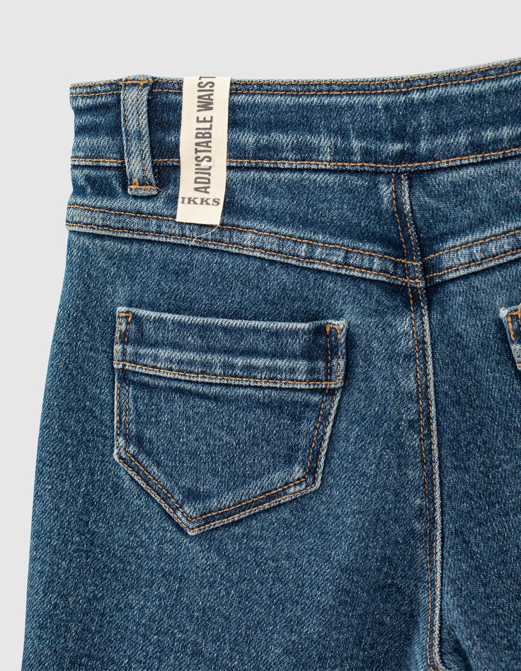 Medium blue jeansshort franjes aan de pijpen meisjes-5