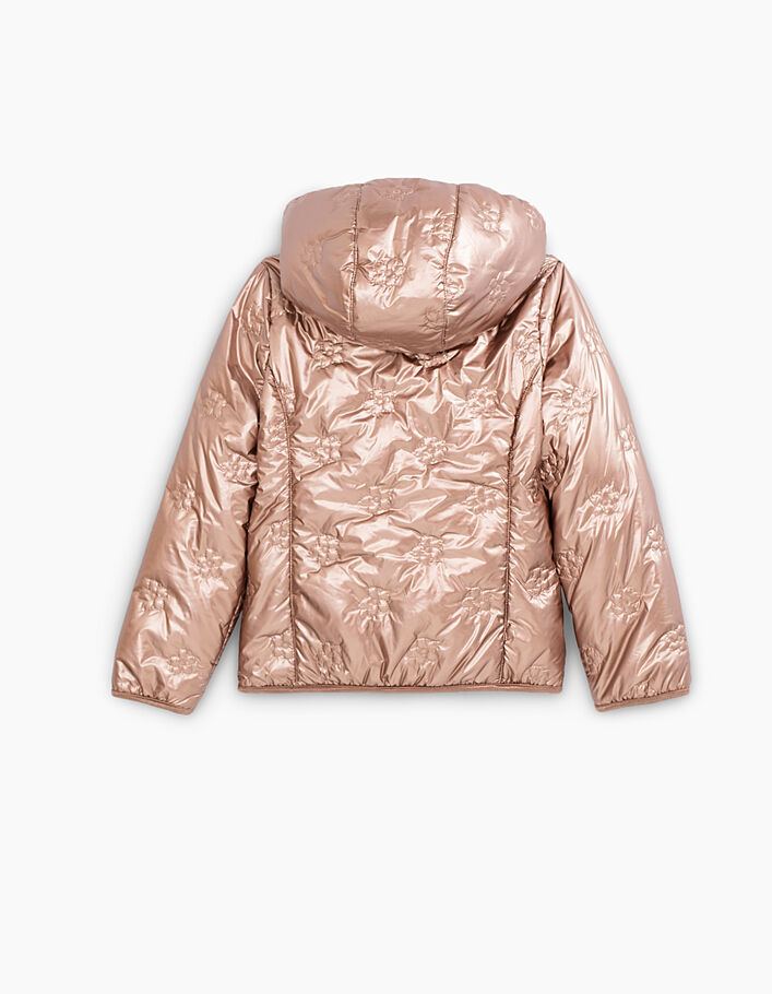 Girls’ off-white and pink gold reversible padded jacket - IKKS