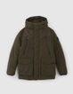 Boys’ khaki parka with XL waterproof zips-1